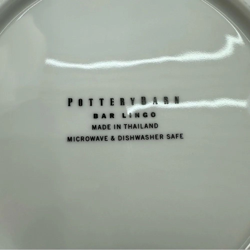 4 Pottery Barn Bar Lingo Cocktail Appetizer Plates 8